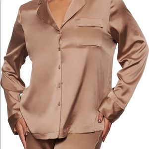 Skims plus size silk PJ set
